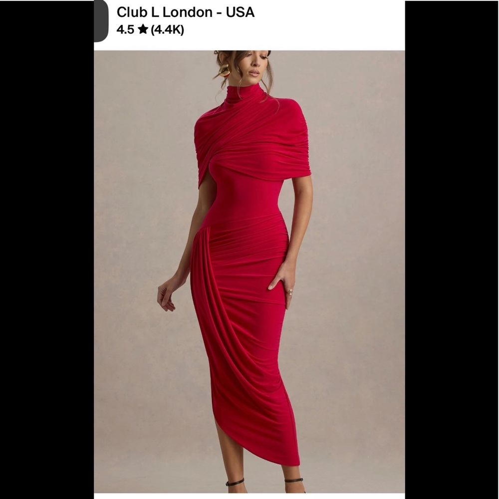 BRAND NEW WITH TAGS- CLUB LONDON RED DRESS- SIZE 4 (small)